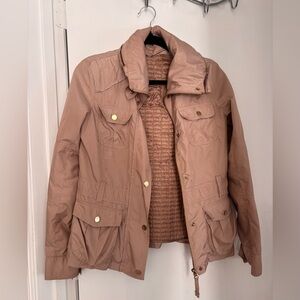 Zara Women's Utility Jacket in Tan with Gold Buttons